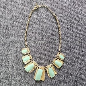 Gold and Mint Statement Necklace